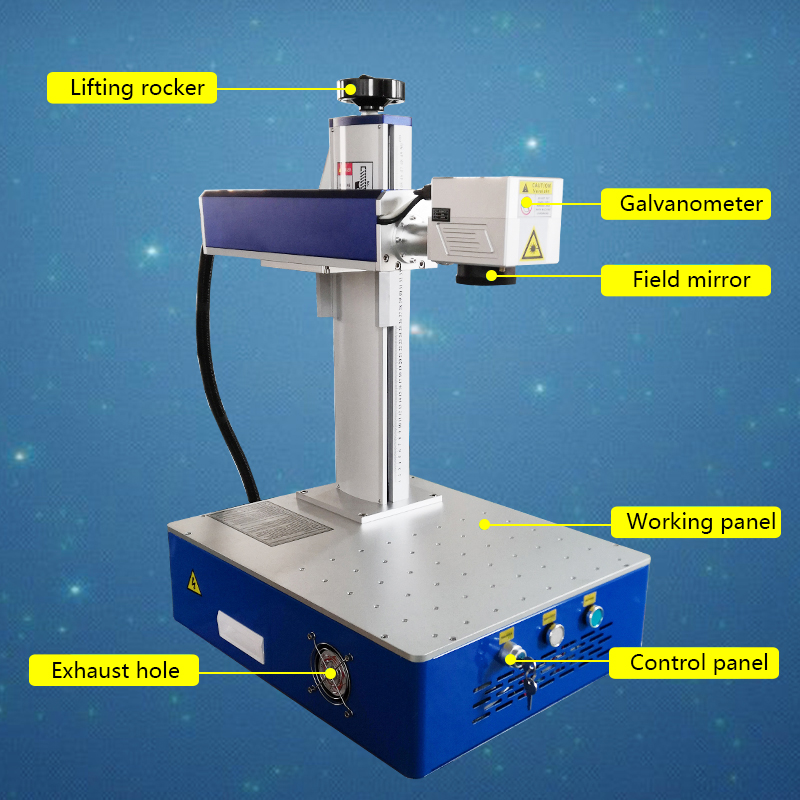 Desktop and Portable 20W 30W 50W 60W 100W RAYCUS Laser Fiber Marking Machines for Engraving Metal ID Cards