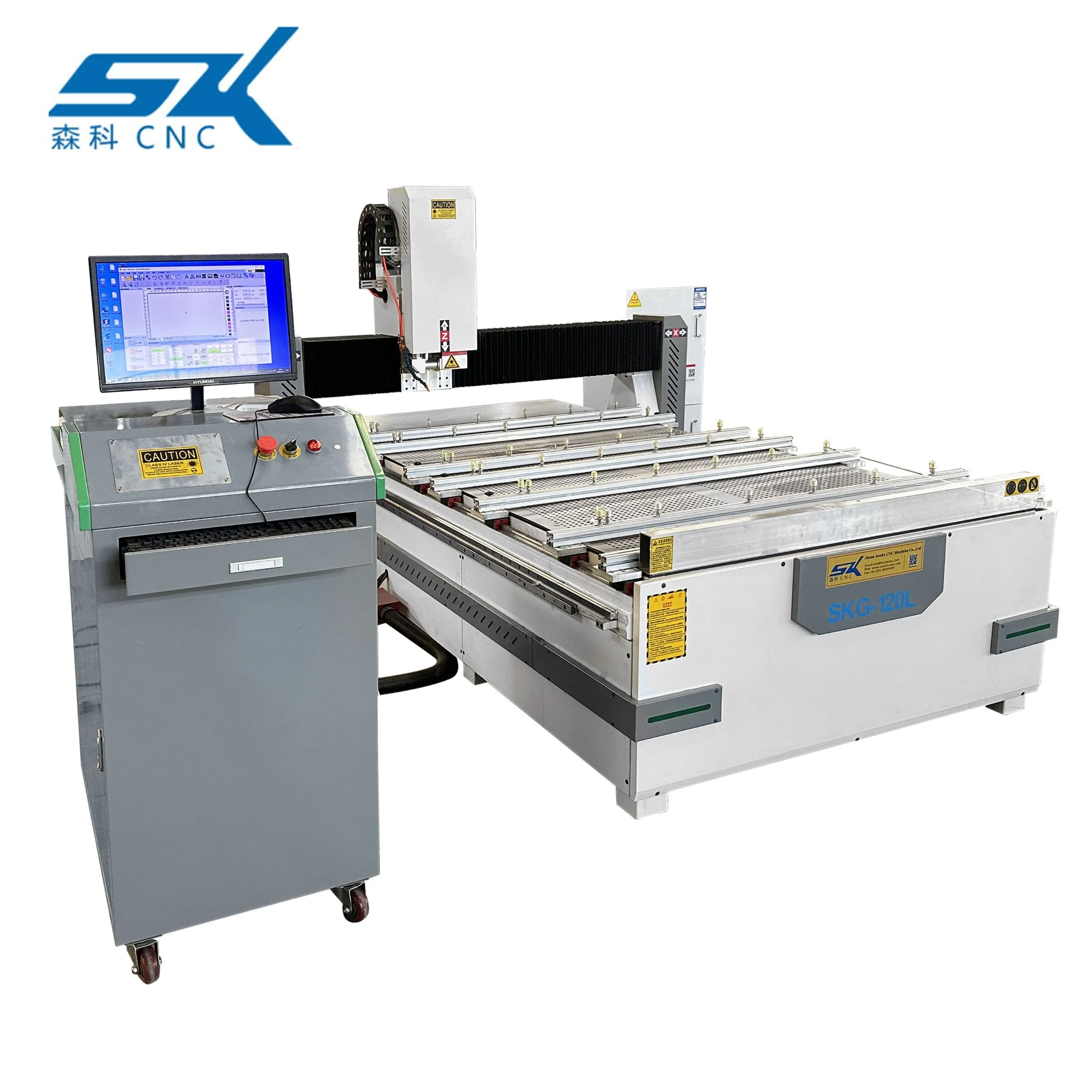 High Speed Large Area CNC Glass Fiber Laser Coat Removing Sandblasting Engraving Marking Machine for Mirror