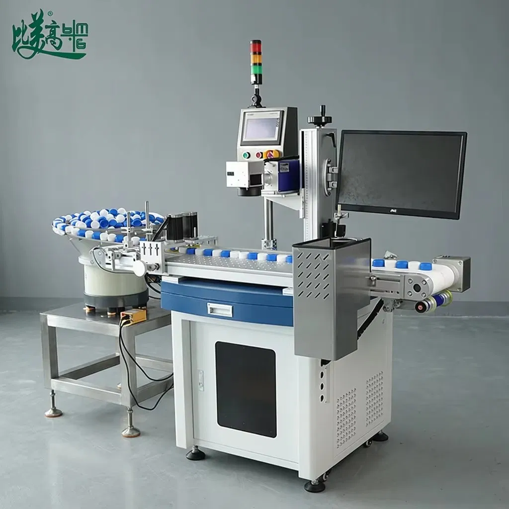 Bottle Cap UV Laser Coding Rotary Automatic Feeding Inspection Reject Integrated System