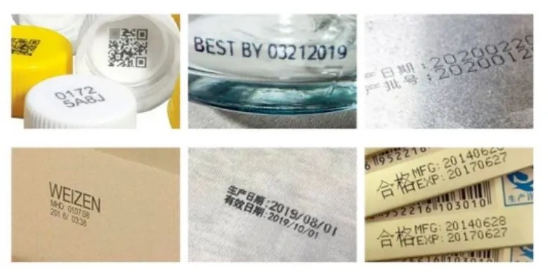 High Speed Stock Ready Industrial Carbon Dioxide CO2 Laser Marking Machine for Plastic Glass Metal Bottles Cans Bags Cosmetics Food Beverage Permanent Marking