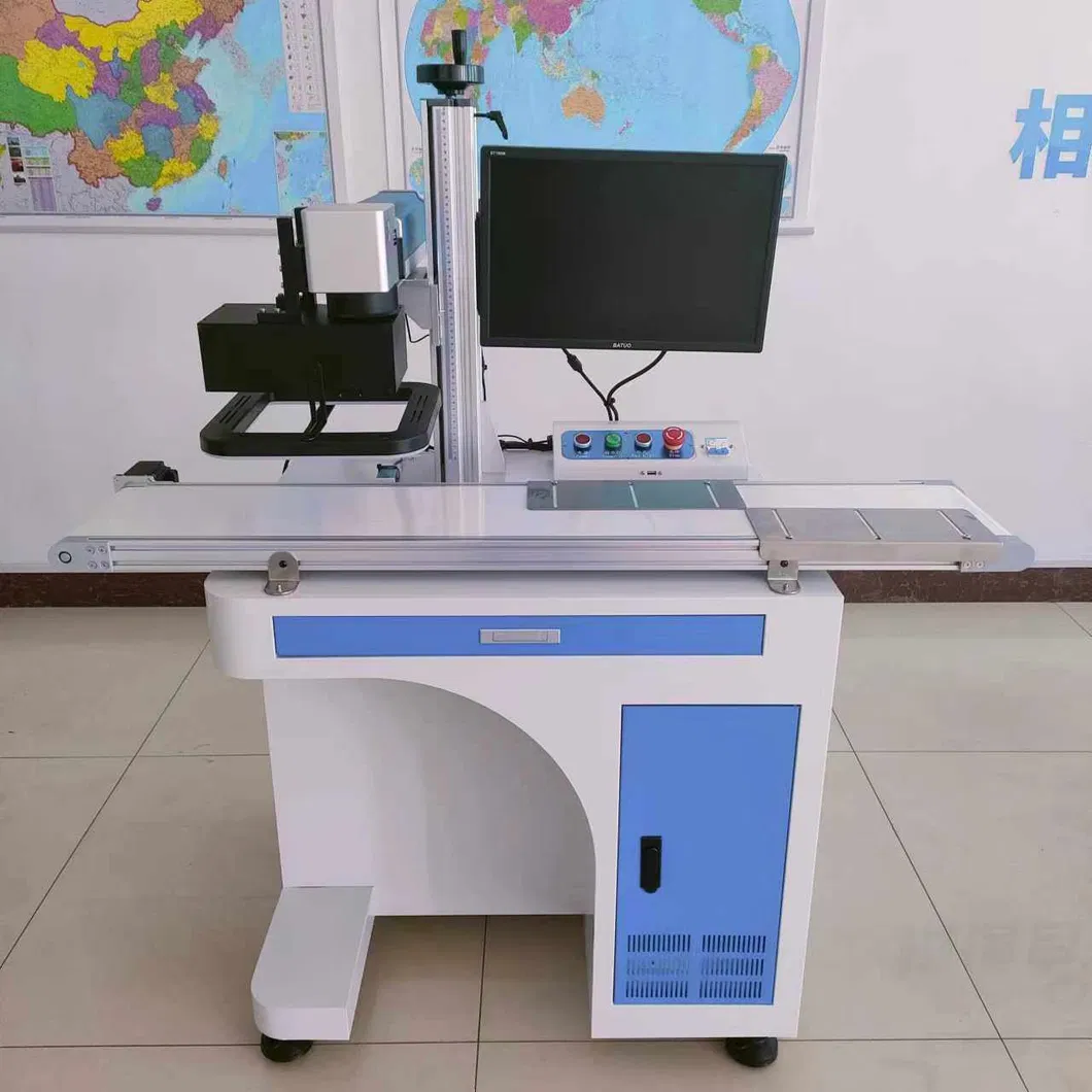 Online Fly Laser Marking Machine Laser Coding Machine Laser Printer with Conveyor Belt for Pipe