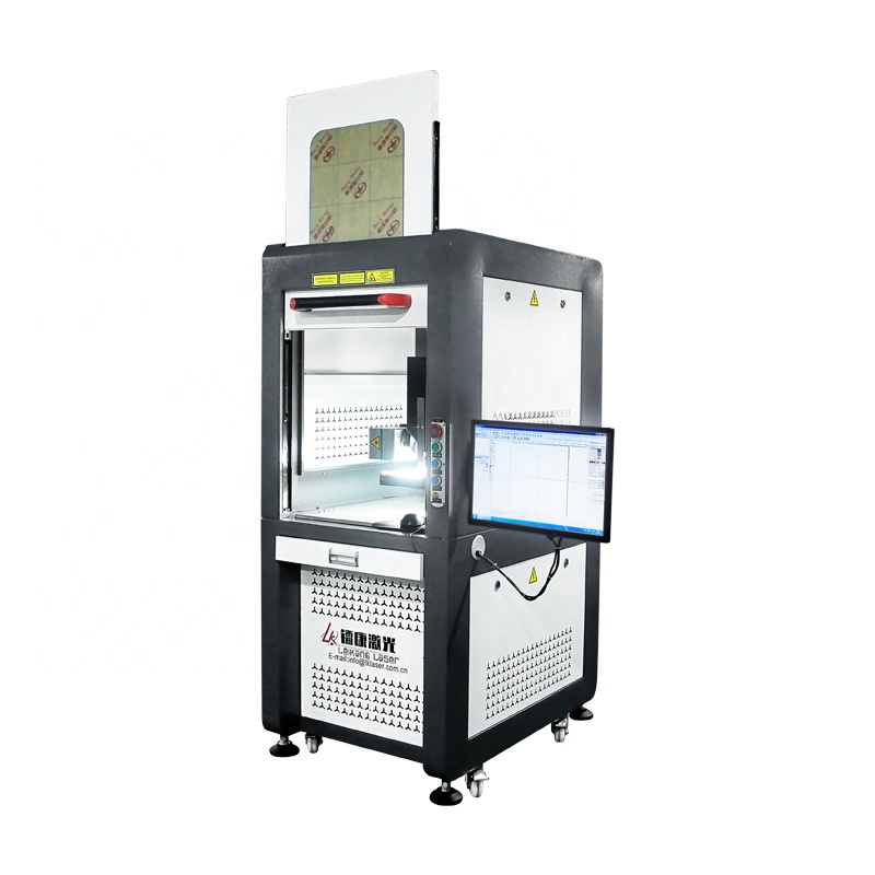 Enclosed 100W Fiber Laser Marking Machine Vision Camera System Automatic Laser Marking Machine Metal Laser Marking Equipment