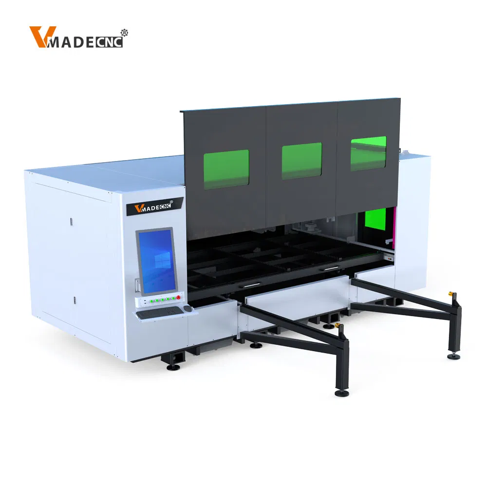 China Factory Full Cover Enclosed Sheets Plates Engraving Equipment Aluminum Plates CNC Router Metal Fiber Laser Cutting Machine