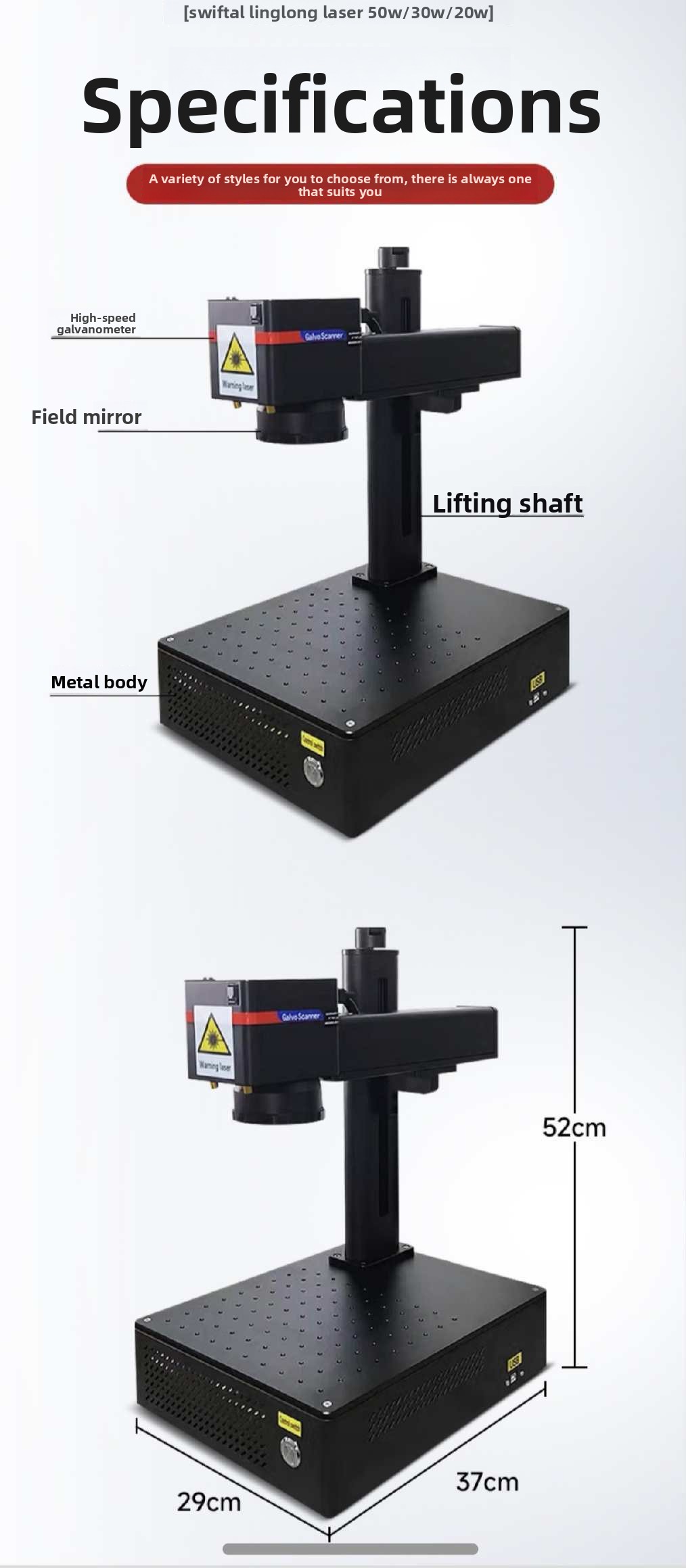 ActionLasers 100W Fiber Laser Marking Machine for Jewelry &amp; Stretch Mark Removal 0.001mm Accuracy Hand-Held
