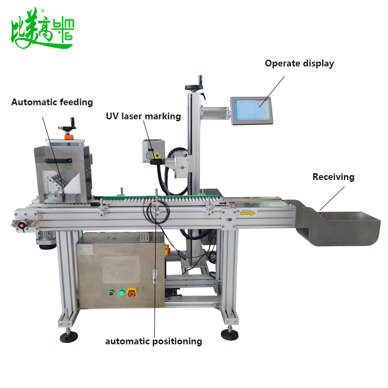 Automatic Vibratory Bowl Feeding &amp; UV Laser Marking System for Eyebrow Pencil Traceability