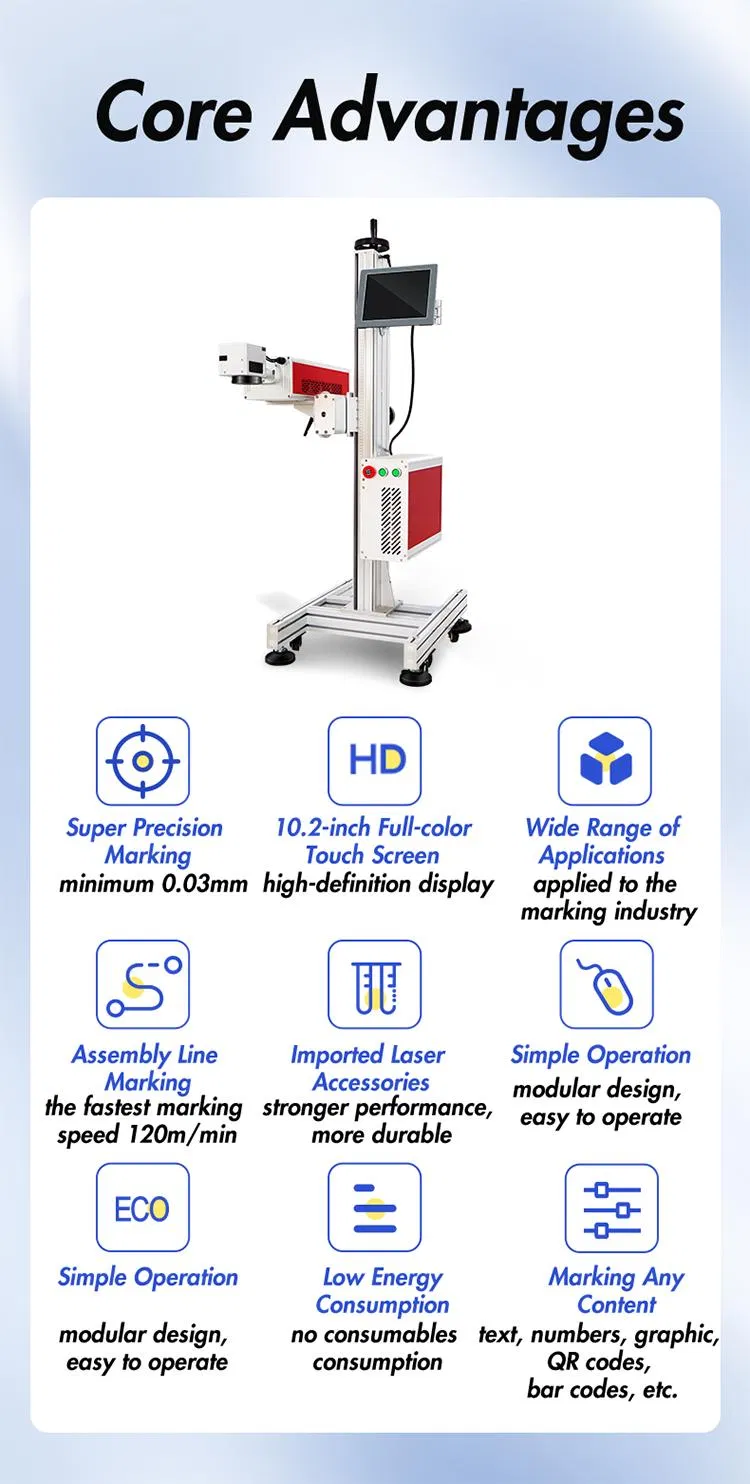High Speed Durable Automation Factory Price Phone Cell 50W Laser Marking Machine