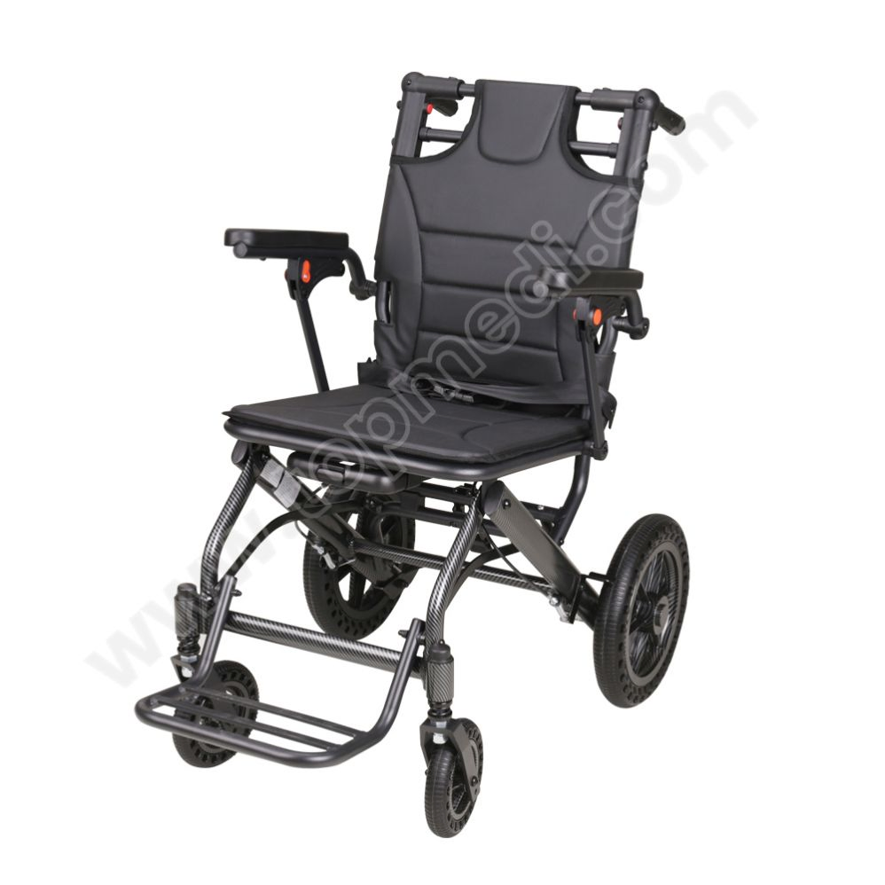 Elderly Travel Airplane Transport Aluminum Lightweight Transfer Wheelchair for Disabled