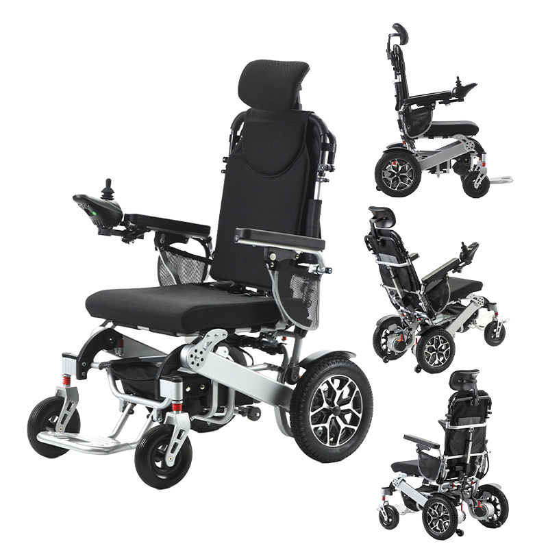 Folding Portable 500W Motor Reclining Electric Power Wheelchair for Adults