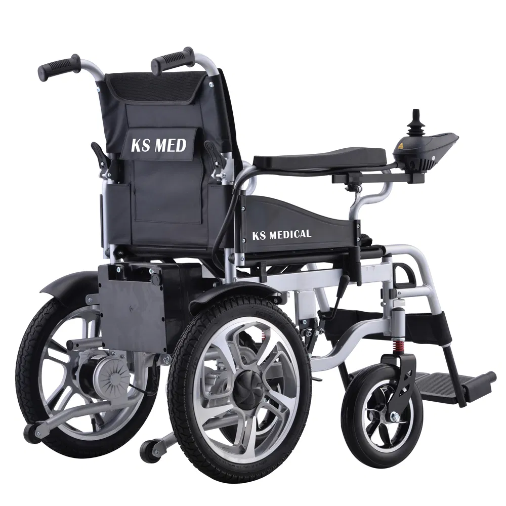 Ksm-501p Cheapest Lightweight Folding Outdoor All Terrain Electric Power Wheelchair for Adults