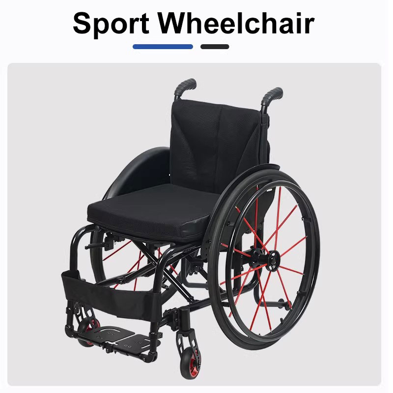 Easy Folding Lightweight Manual Sport Wheelchair with Cushion