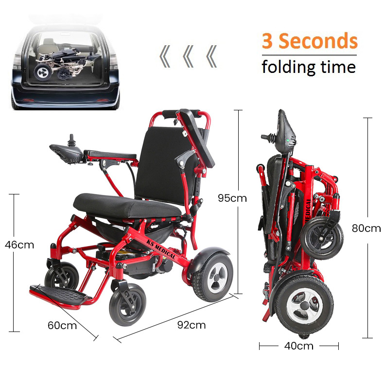 Ksm-602 Best Selling Motorized Electric Mobility Chair with Lithium Battery Mdr Certified Power Electric Wheelchair for Indoor Outdoor Use