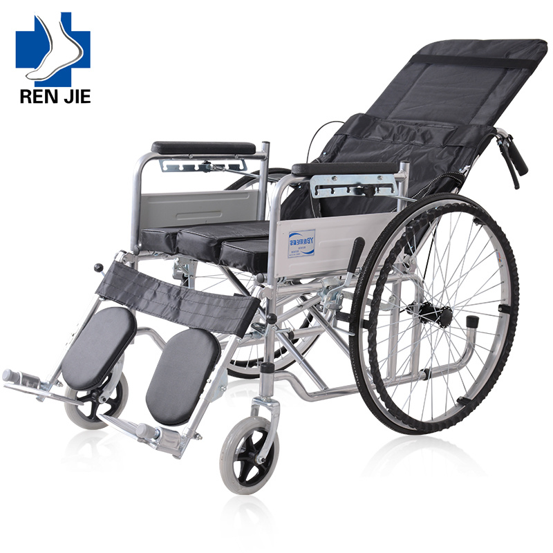 Lightweight Portable Reclining Manual Wheelchair for Handicapped Wheelchair Stair Climber for Old People