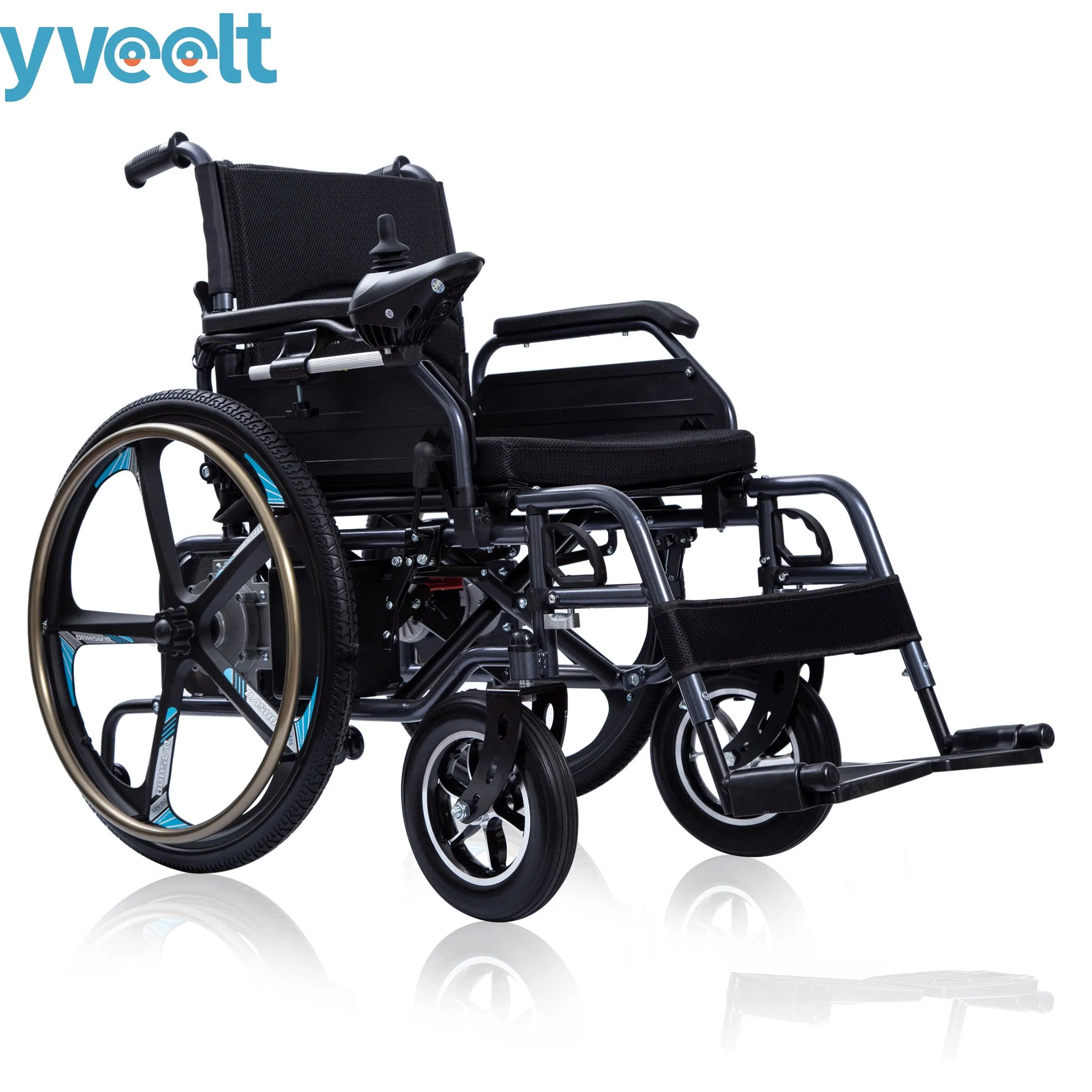 Hot Sale 24 Inch Rear Tyre Foldable Motorized Electric Power Wheelchair Outdoor and Indoor Use
