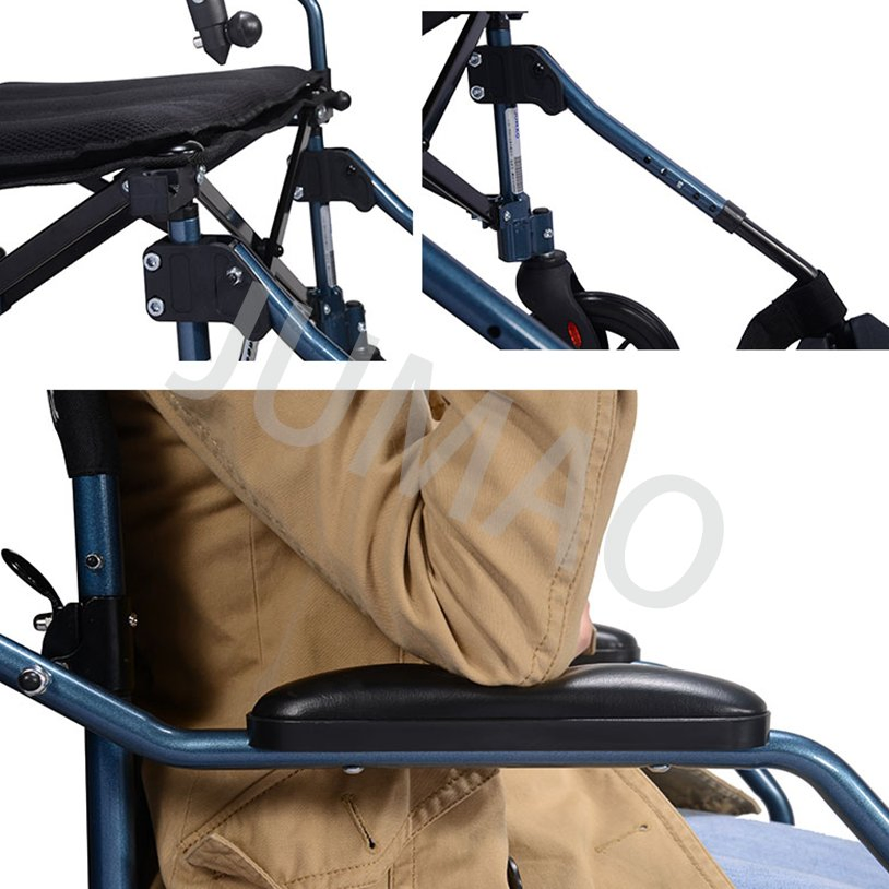 Durable Lightweight Transport Wheelchair with 250lb Load Capacity