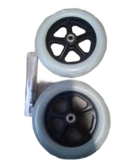 Wheelchair Accessories - Front Small Wheel 6-Inch, 7-Inch, 8-Inch with Bearing, Solid Tire, Walking Aid, Commuting Wheel, Universal Wheel