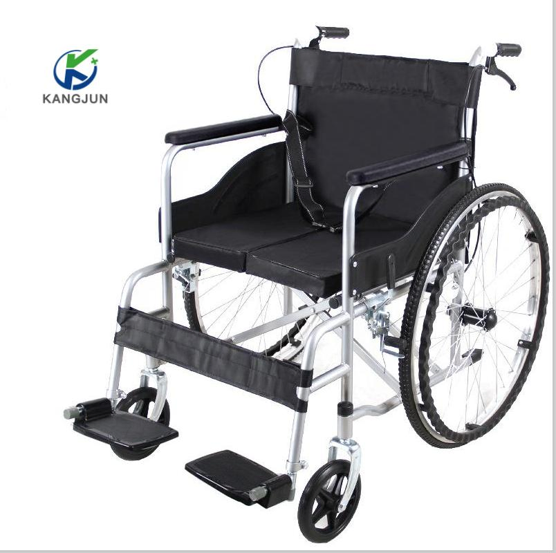 Lightweight Comfortable Foldable Steel Manual Wheelchair for Disabled Elderly