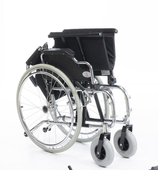 Heavy Duty Chromed Steel Bariatric Manual Wheelchair for Adult Self Propelled Foldable Flip-up Armrest Hospital Home Outdoor Use