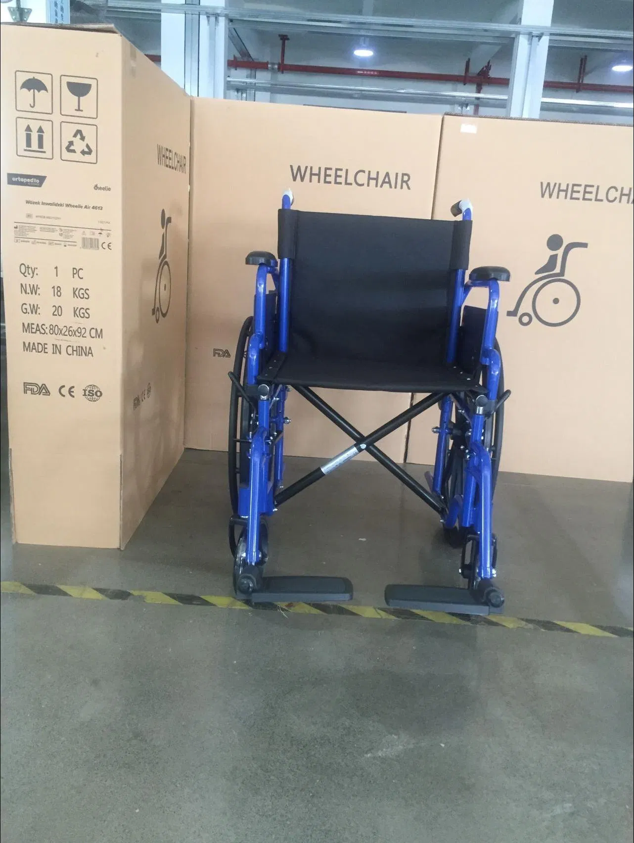 Medical Wheel Chair All Terrain Folding Aluminium Manual Wheelchair with United Handle Brake for Adult