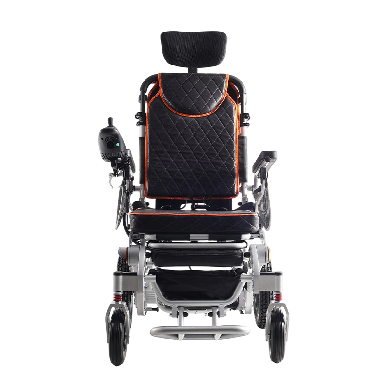 High Backrest Reclining Lightweight Foldable Aluminum Alloy Electric Wheelchair