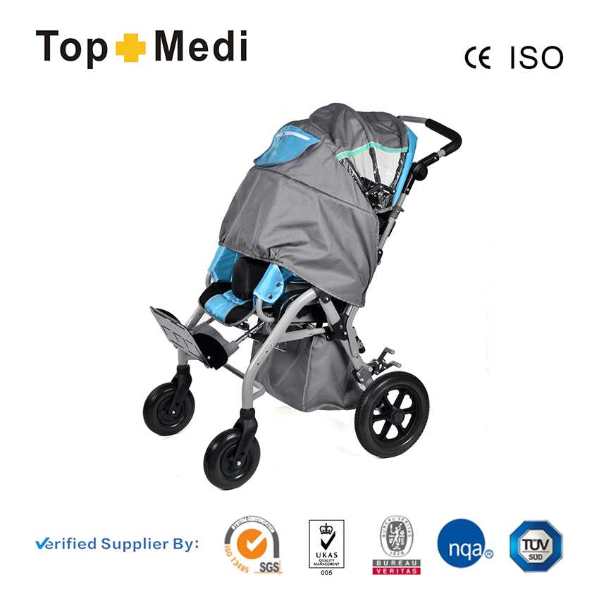 Topmedi Folding Cerebral Palsy Children Reclining Wheelchair for Child
