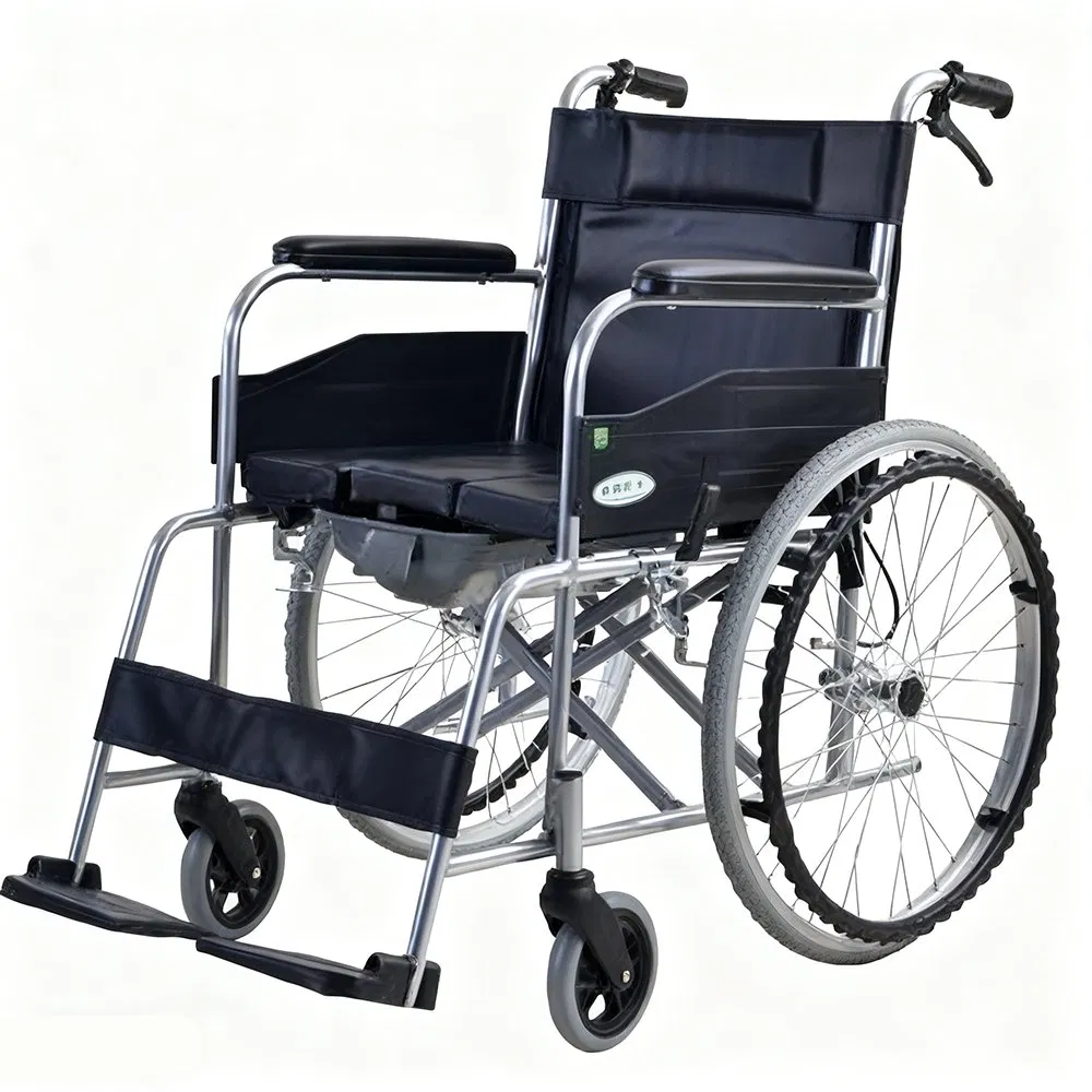 Good Quality All Terrain Portable Plastic Pedal Foldable Hospital Use Manual Wheelchair