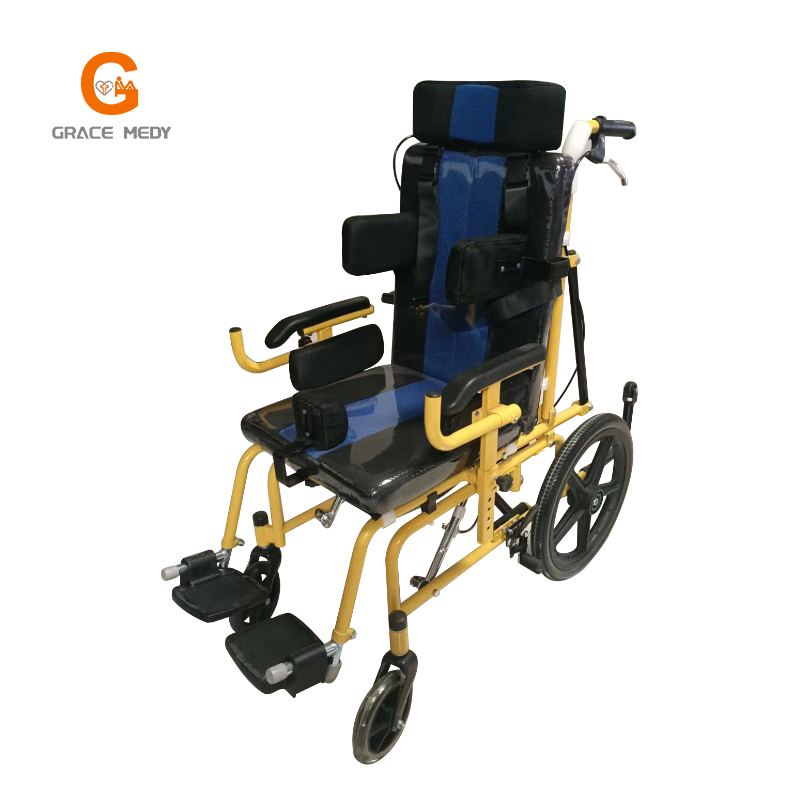 Adjustable Pediatric Cerebral Palsy Wheelchair High Back Support Foldable Mobility Chair