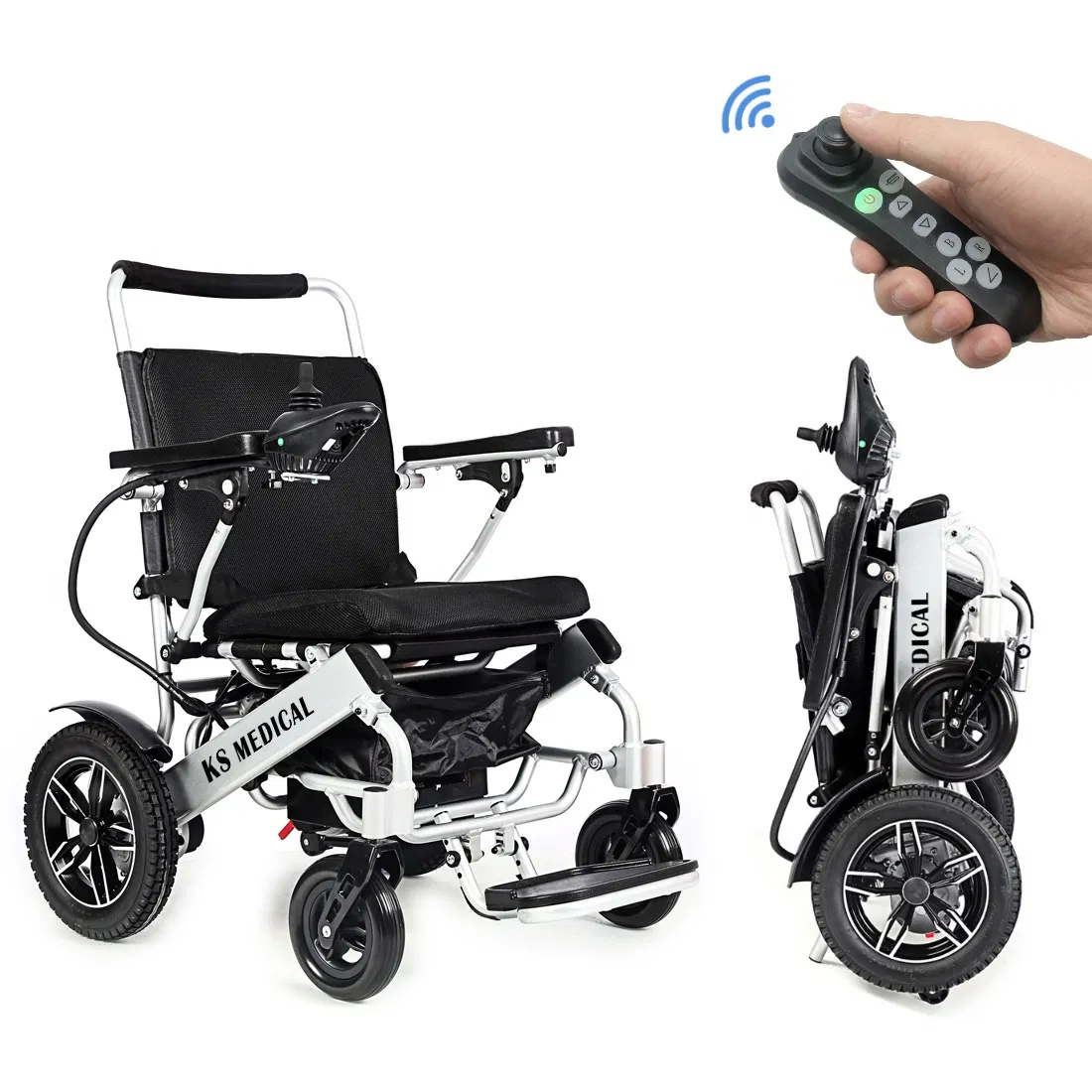 Ksm-601 FDA510K and Mdr Ukca Automatic Travel Lightweight Electric Power Wheelchair for Outdoor with Cheap Price Small Wheelchairs