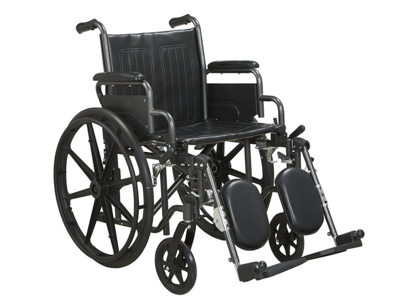 Heavy Duty Steel Wheelchair Detachable Leg Armrest Manual Wheelchair