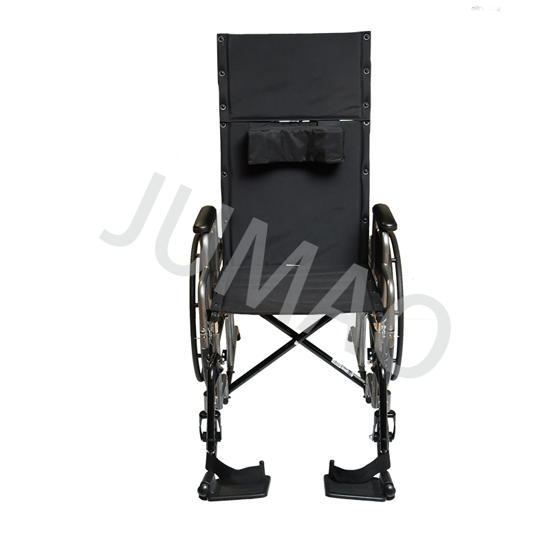 Reclining Steel Wheelchair with Anti-Tipper Headrest Elevating Legrest Seat Width 20 Inch