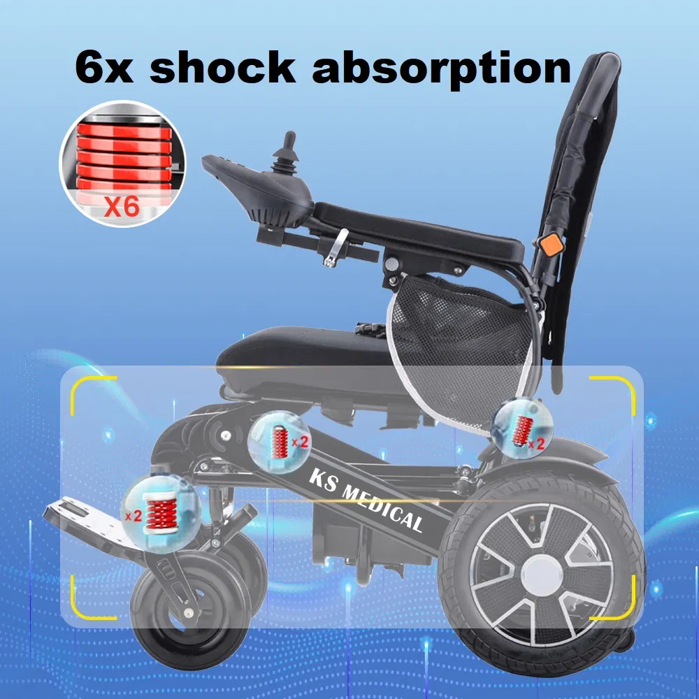 Ksm-606af Automatic Folding Smart Electric Remote Power Wheelchair Intelligent Wheel Chairs for Disabled