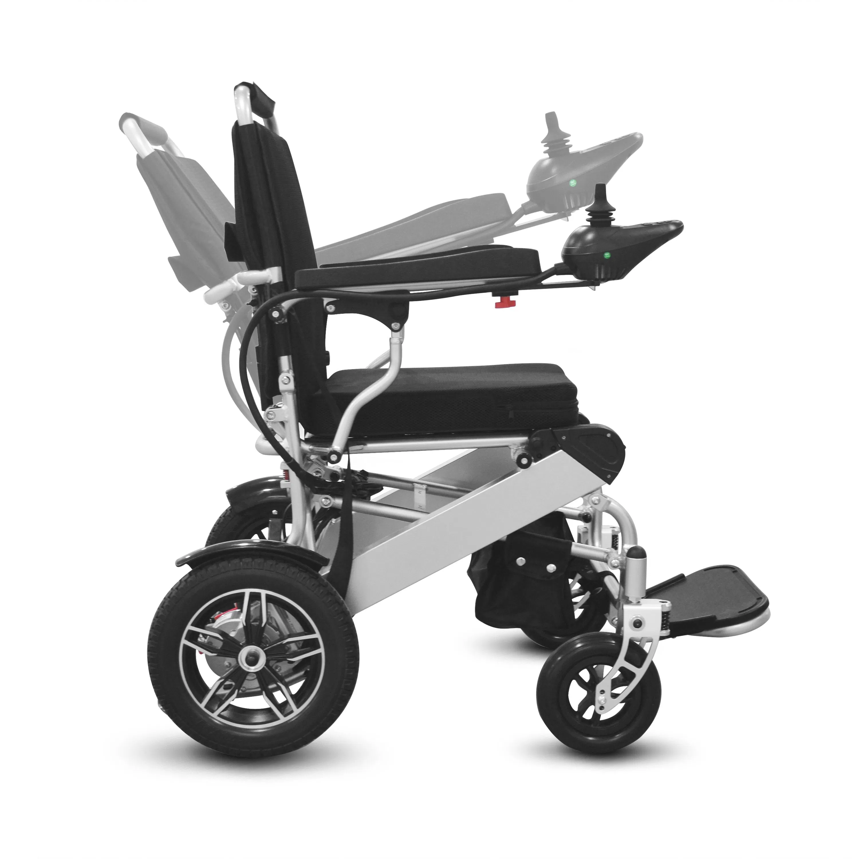 Electric Foldable Wheelchair Reclining Backrest Easy Foldable Wheelchair with Lithium Battery