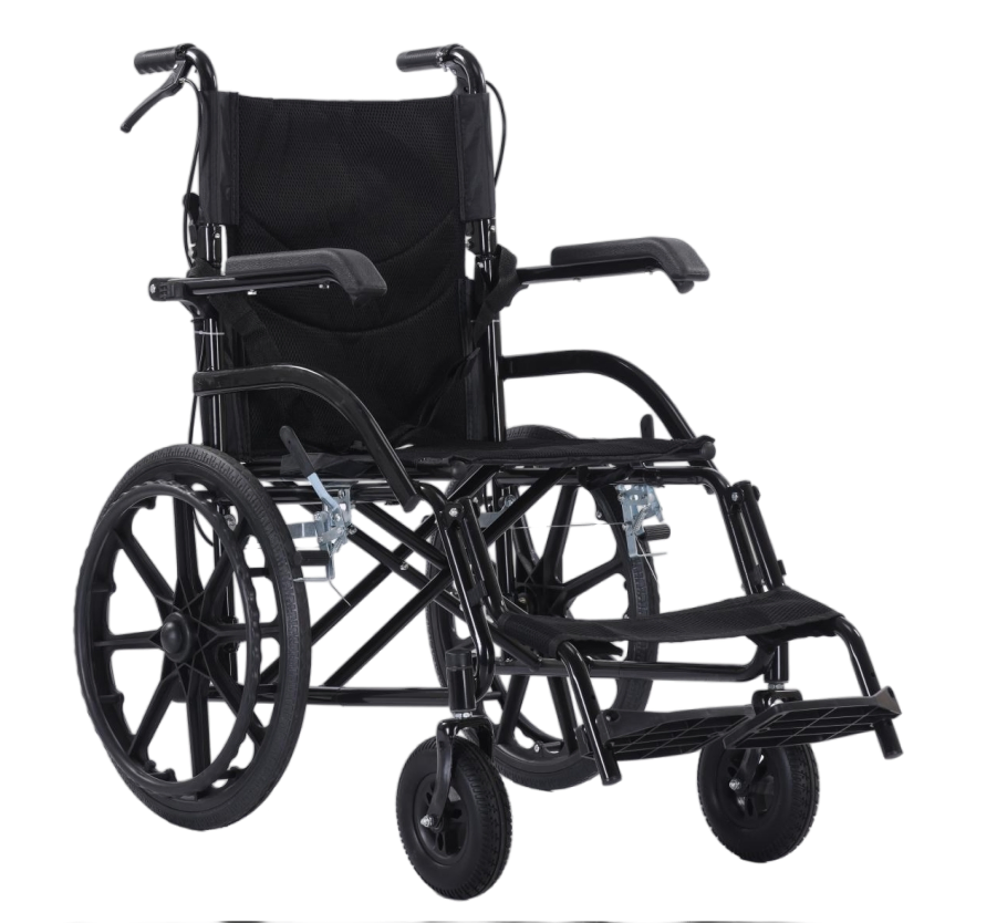 All-Terrain Folding Manual Wheelchair Lightweight Compact &amp; Reinforced Front Casters
