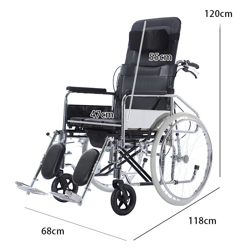 Marchhigh Efficiency 24 Inch Manual Electroplating Manual Portable Folding Lightweight Wheelchair