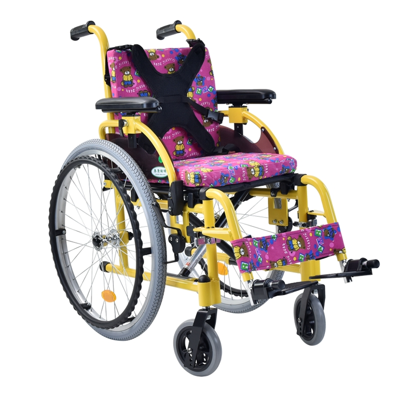 High Quality Travel-Friendly Foldable Backrest Removable Seat Pad Pediatric Wheelchair Children Wheelchair