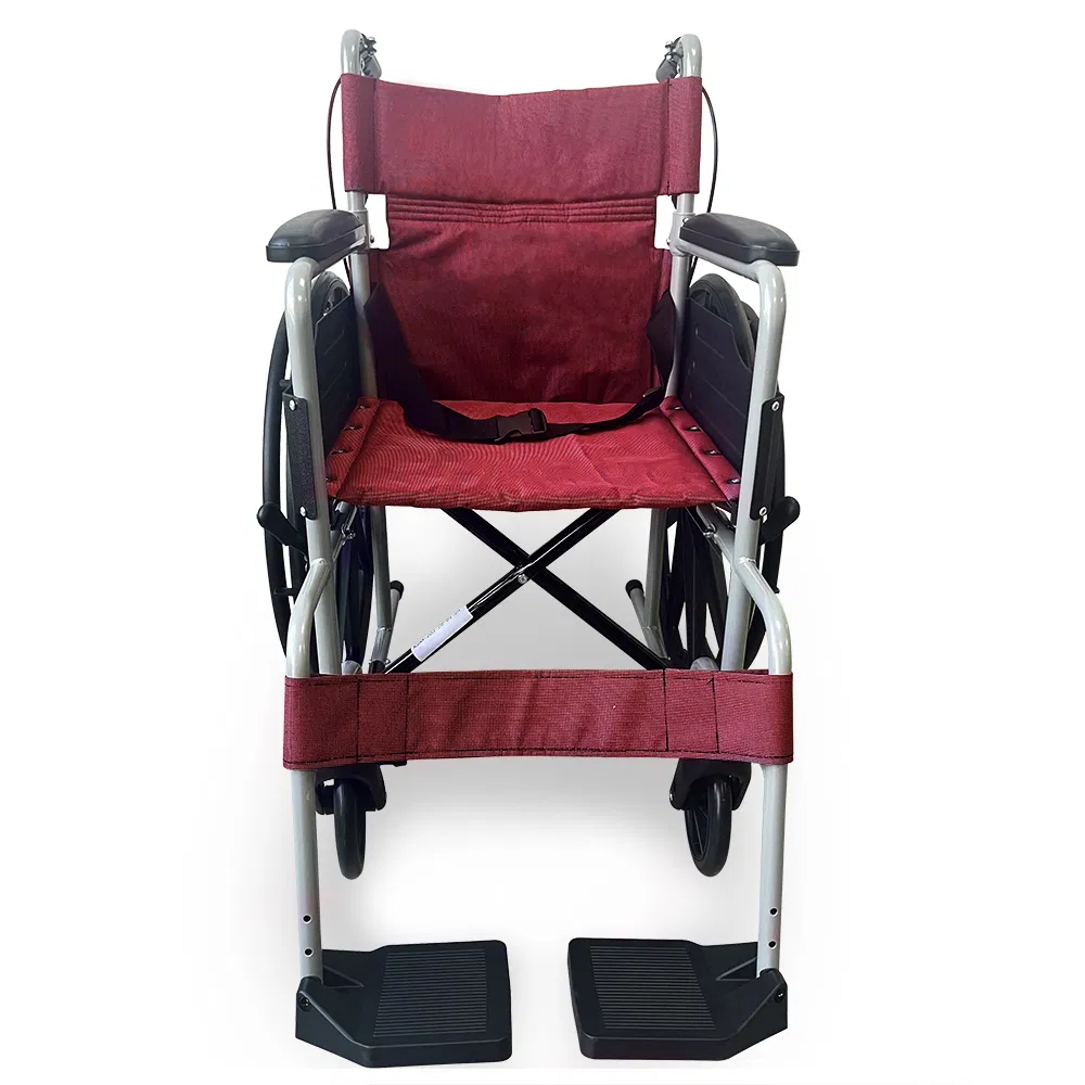 Ksm-203 Safe and Portable Transfer Wheelchairs Comfortable All Terrain Manual Wheelchair 18" Seat Width for Elderly