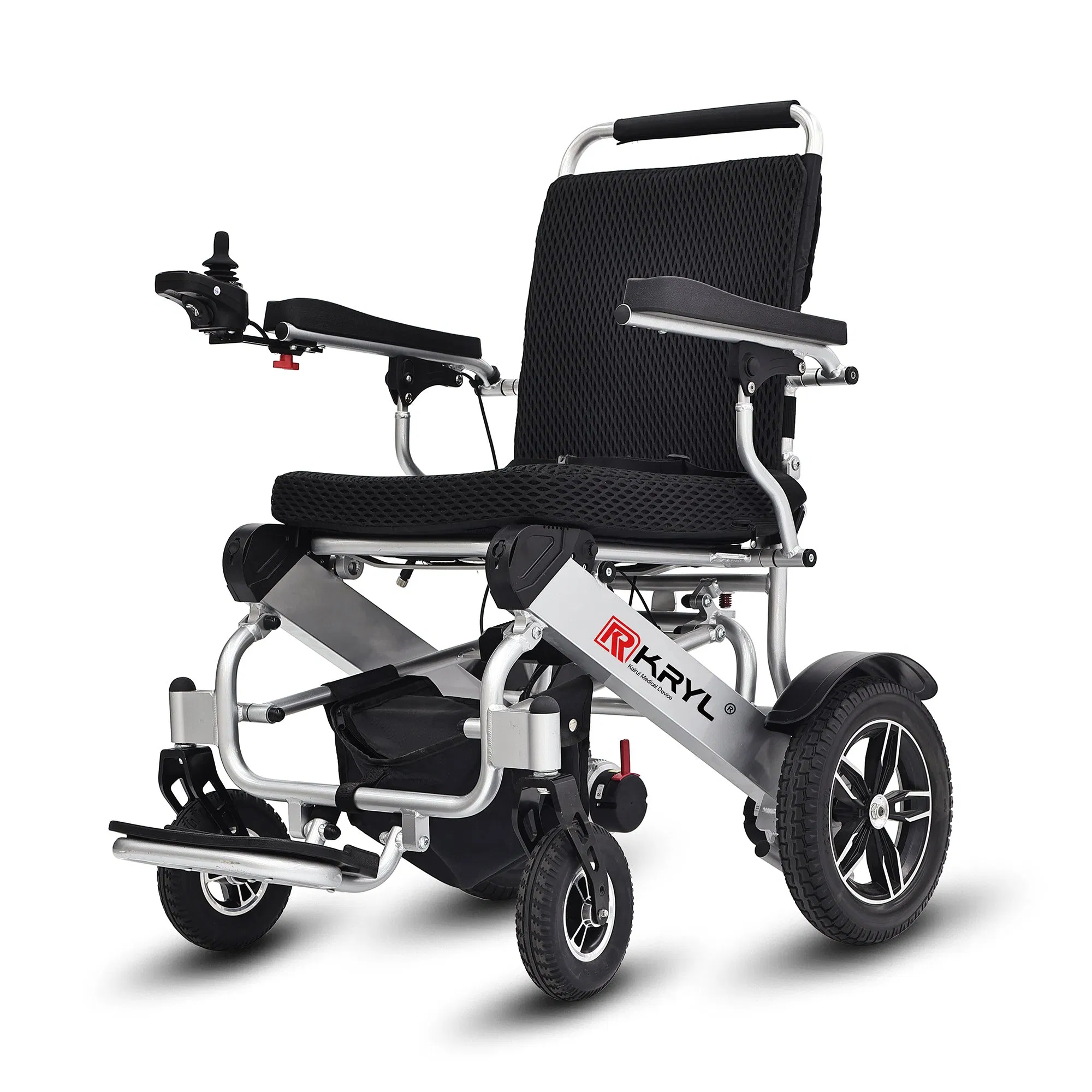 Electric Foldable Wheelchair Reclining Backrest Easy Foldable Wheelchair with Lithium Battery