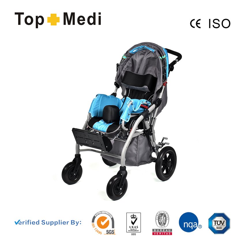 Topmedi Folding Cerebral Palsy Children Reclining Wheelchair for Child