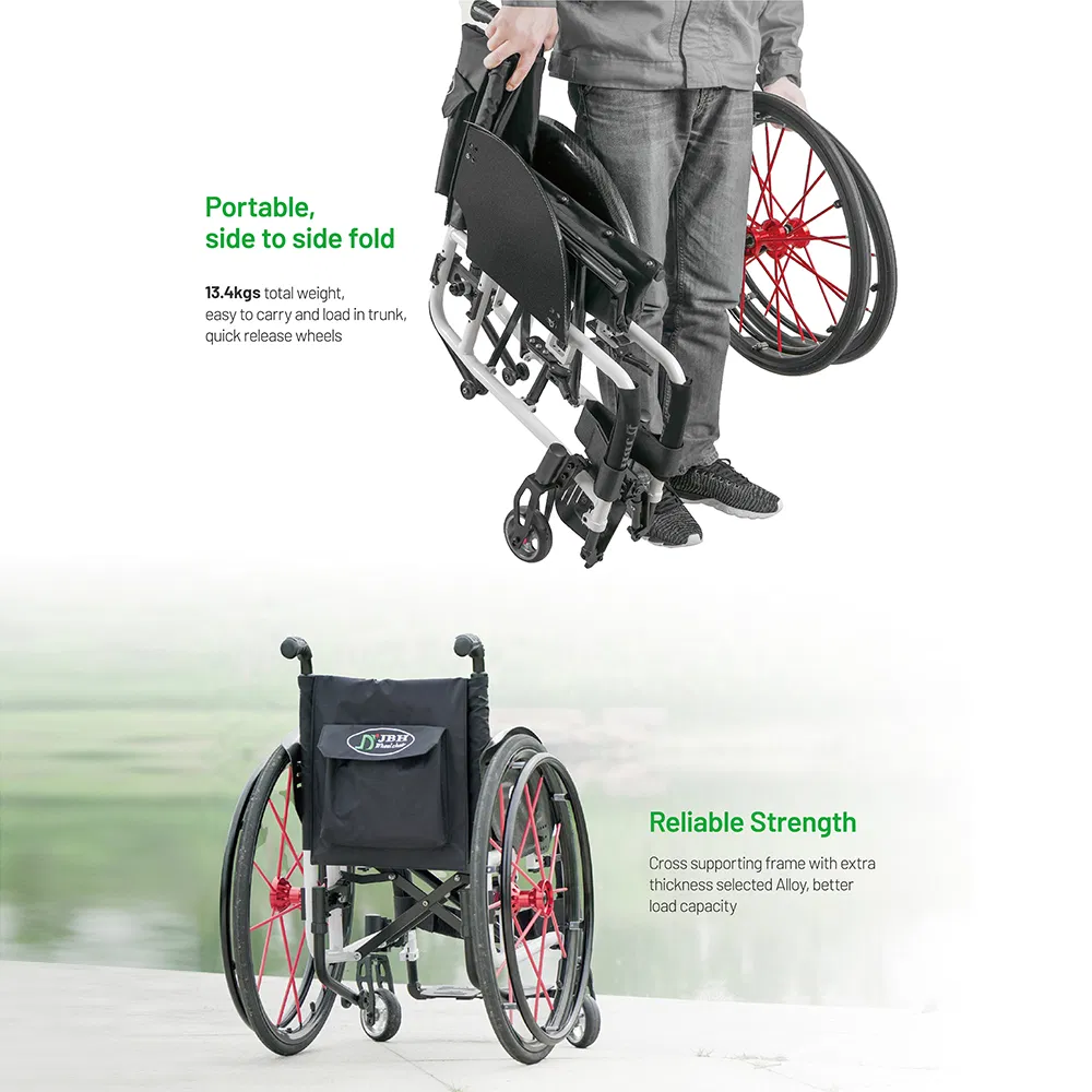 Leisure Sport Aluminum Manual Wheelchair for Disabled