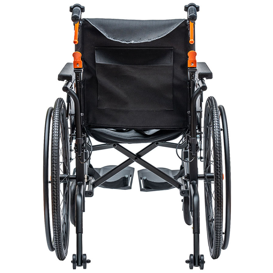 Breathable Mesh Seat Stable Wheelbase Heavy-Duty Aluminum Manual Wheelchair