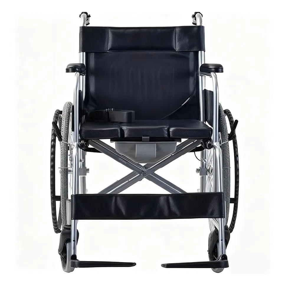Good Quality All Terrain Portable Plastic Pedal Foldable Hospital Use Manual Wheelchair
