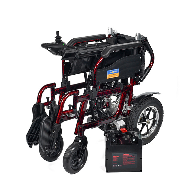 Guangzhou Topmedi Rehabilitation Handicapped Portable Fold Medical Bariatric Power Chair Heavy Duty Electric Wheelchair Fo The Disabled Medical Silla De Ruedas