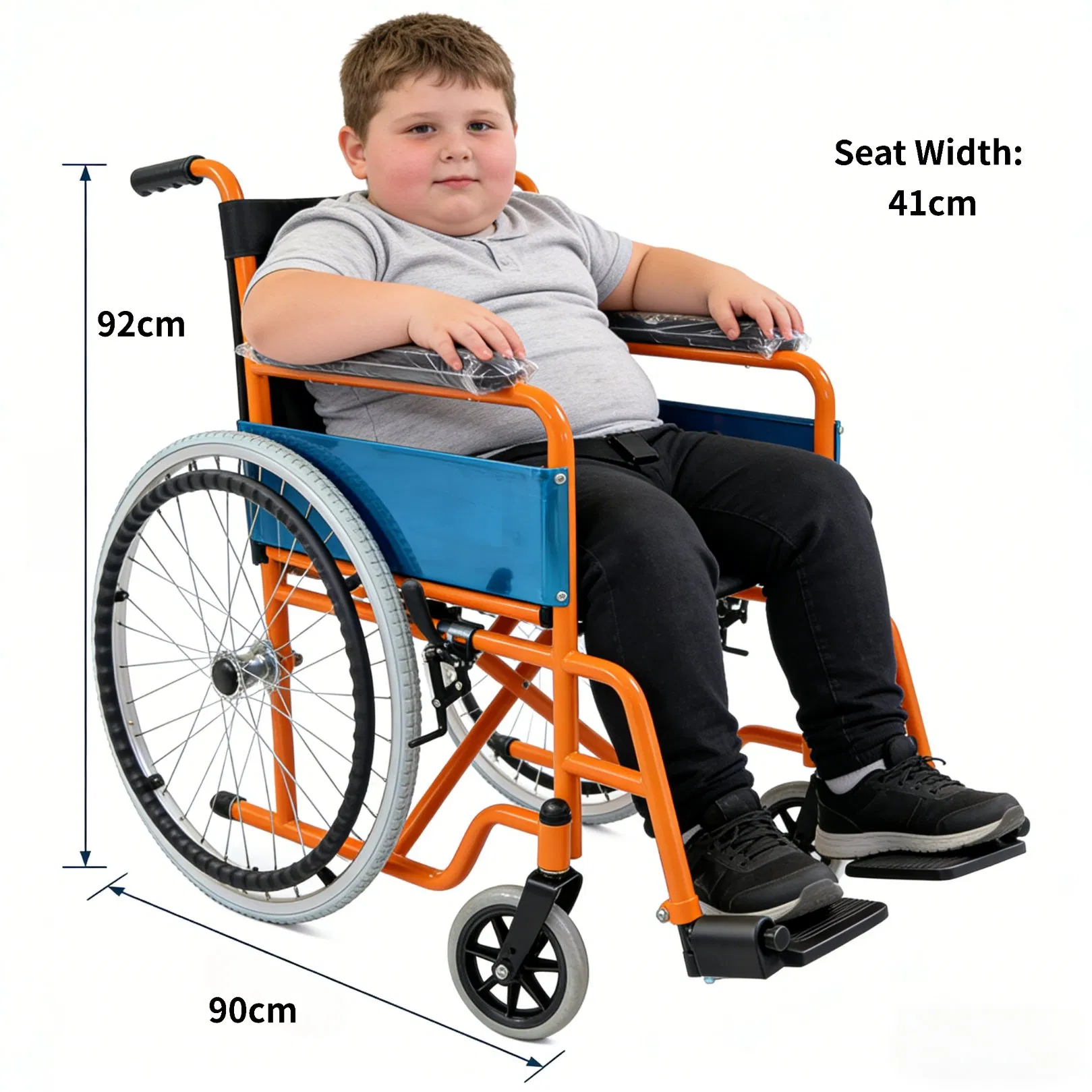 Basic Pediatric Wheelchair Manual Type with Custom Seat Width