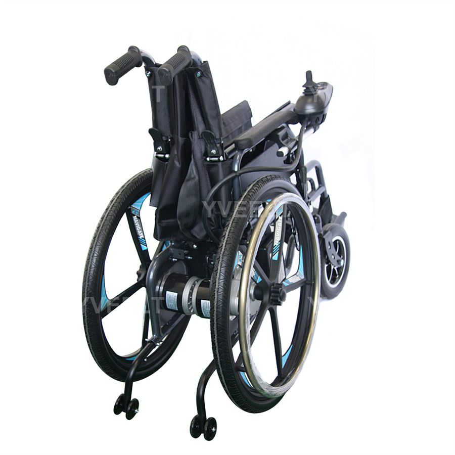 Hot Sale 24 Inch Rear Tyre Foldable Motorized Electric Power Wheelchair Outdoor and Indoor Use