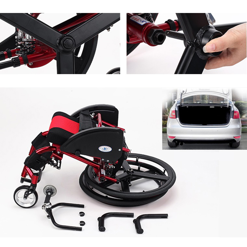 Ksm- 220 Rigid Frame Sport Wheelchair Good Quality Folding Manual Transport Wheelchair