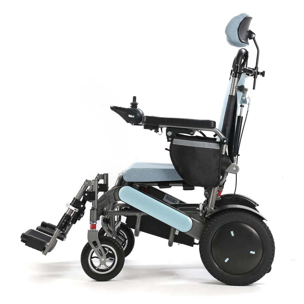 2025 Baichen New Design Aluminum All Terrain Foldable Portable Travel Reclining Electric Wheelchair for Disabled with Backrest