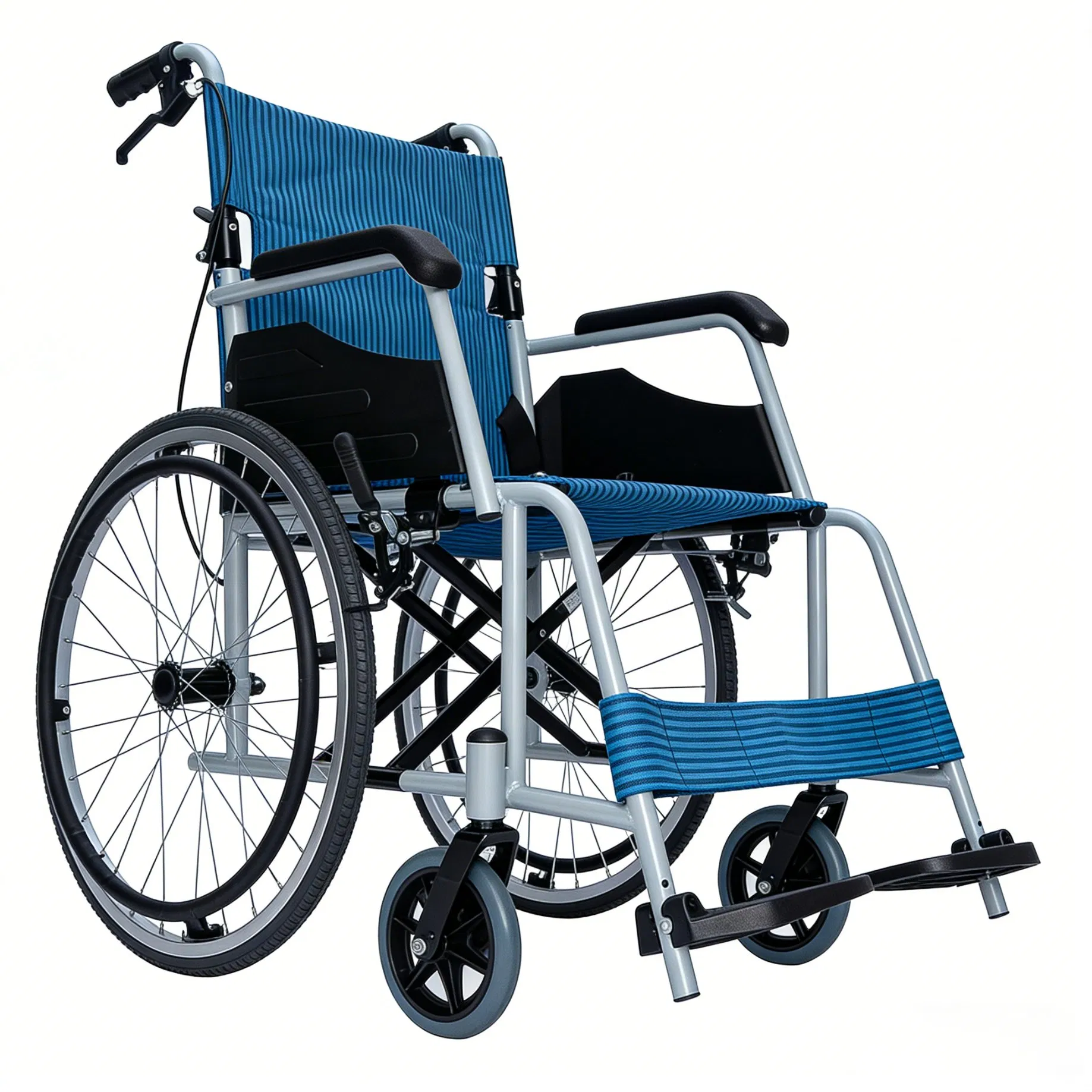 Steel Frame Fold up Wheelchair for Effortless Mobility and Support