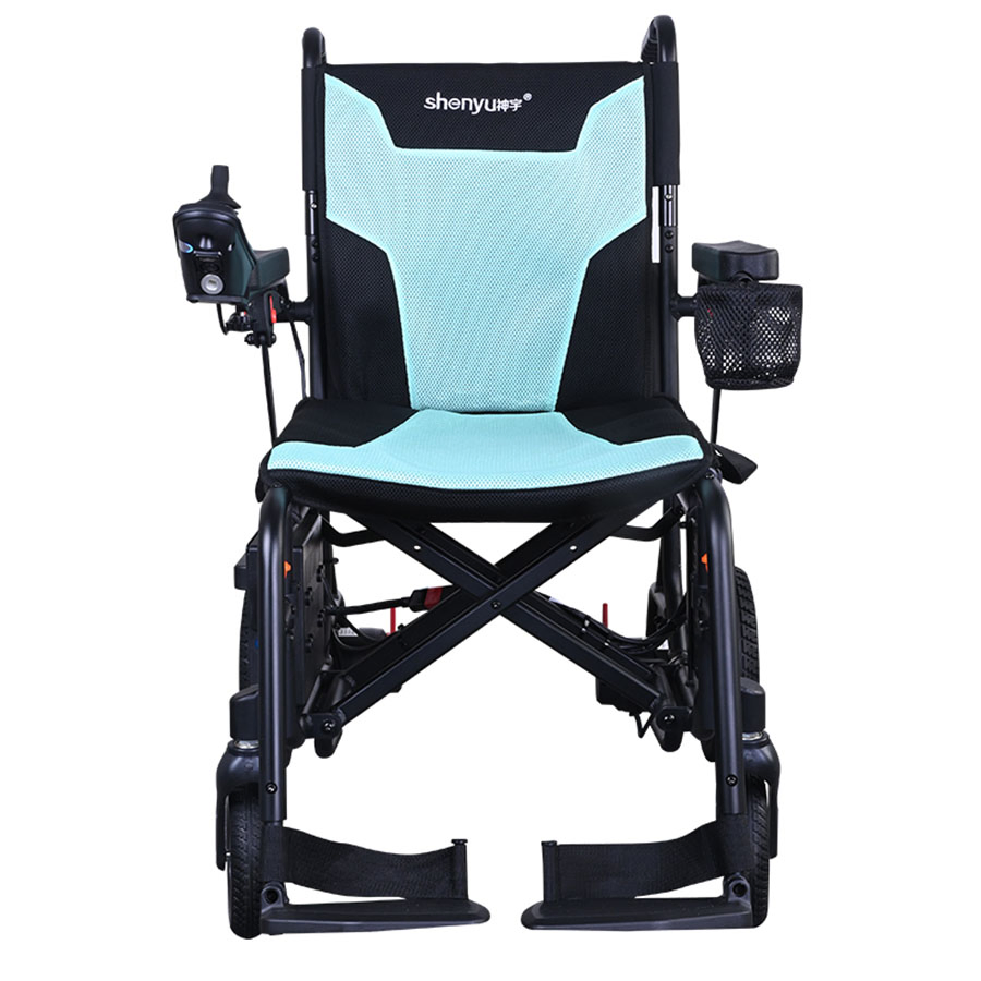 Aluminum Lightweight Easy Folding Portable Electric Power Wheelchair for Disabeld Adults