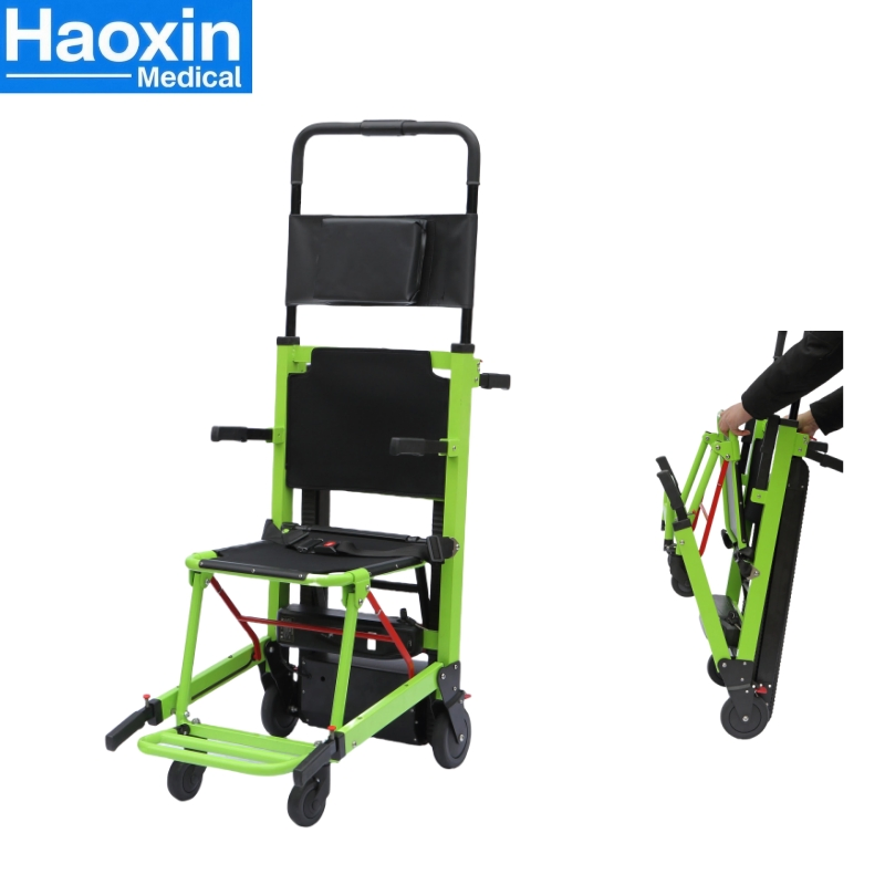 Durable Electric Wheelchair with Exceptional Stair Climbing Features Motorized Stair Stretcher Safety Lock System &amp; Anti-Slip Belt for Patient Transport