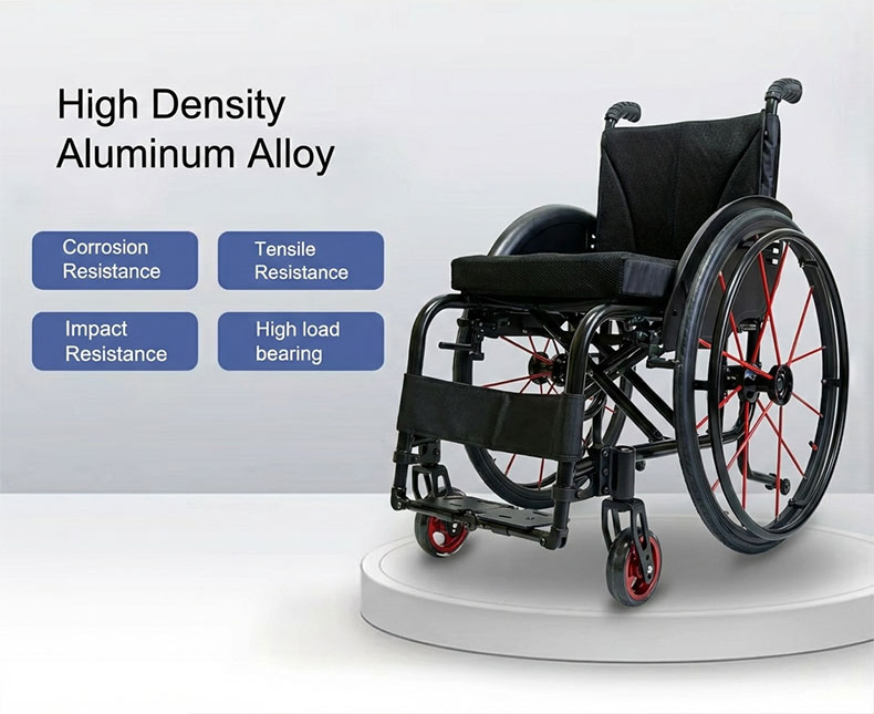 Easy Folding Lightweight Manual Sport Wheelchair with Cushion