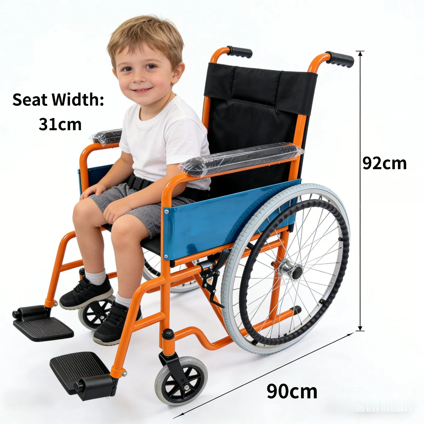 Basic Pediatric Wheelchair Manual Type with Custom Seat Width